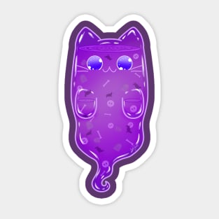 Purple Ghost Kitty with Graveyard Confetti Sticker